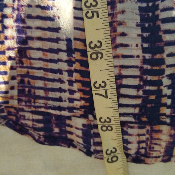 Nik +Zoe silk purple floaty silk blend tunic in pink purple white print medium - Picture 7 of 8